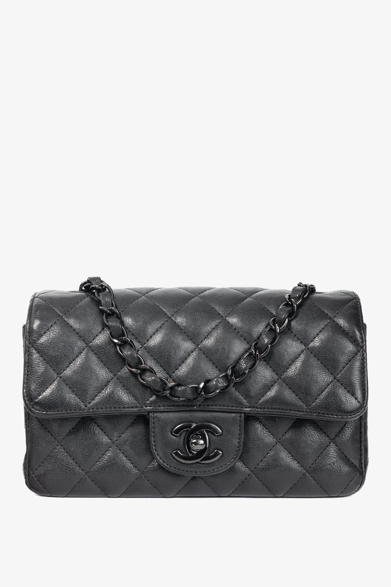 Chanel S17 Mini Classic Black Lambskin Quilted Flap Bag