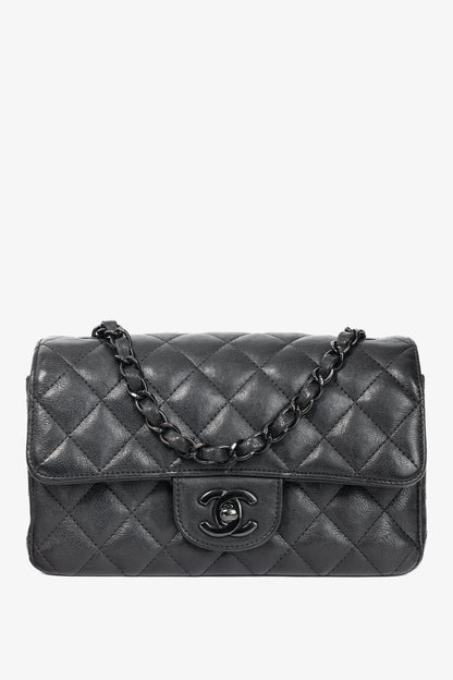 Chanel S17 Mini Classic Black Lambskin Quilted Flap Bag