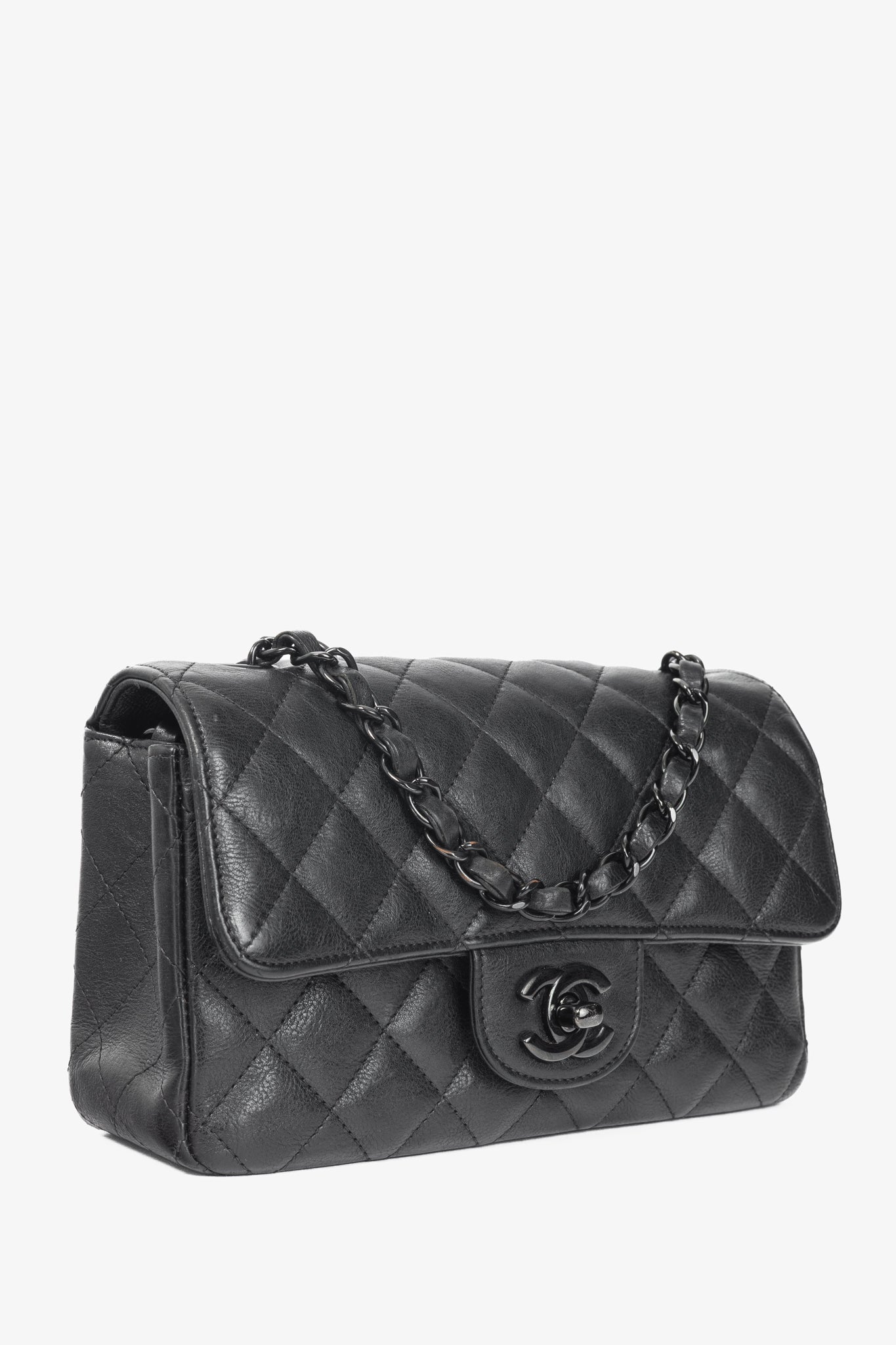 Chanel S17 Mini Classic Black Lambskin Quilted Flap Bag