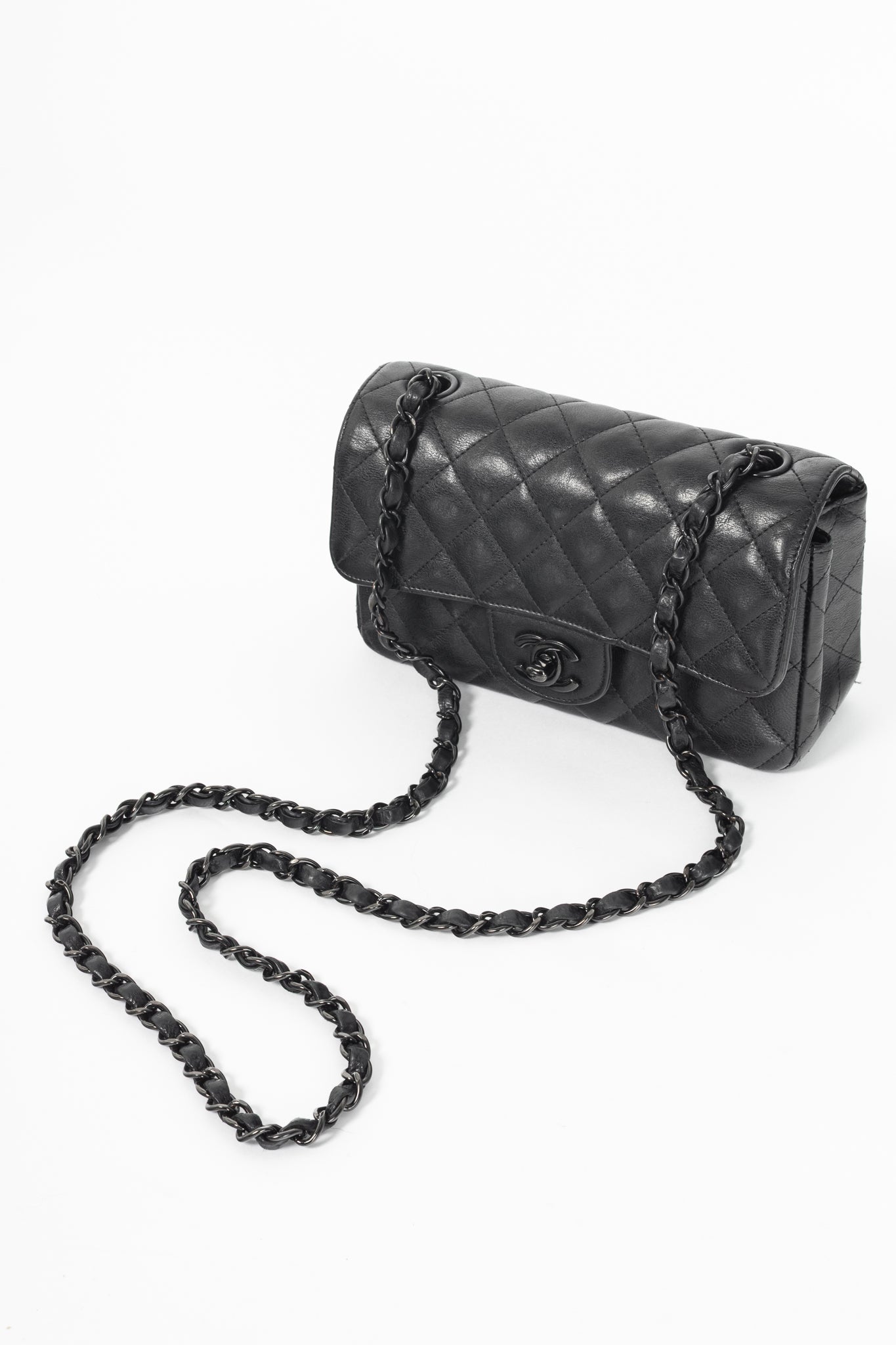 Chanel S17 Mini Classic Black Lambskin Quilted Flap Bag