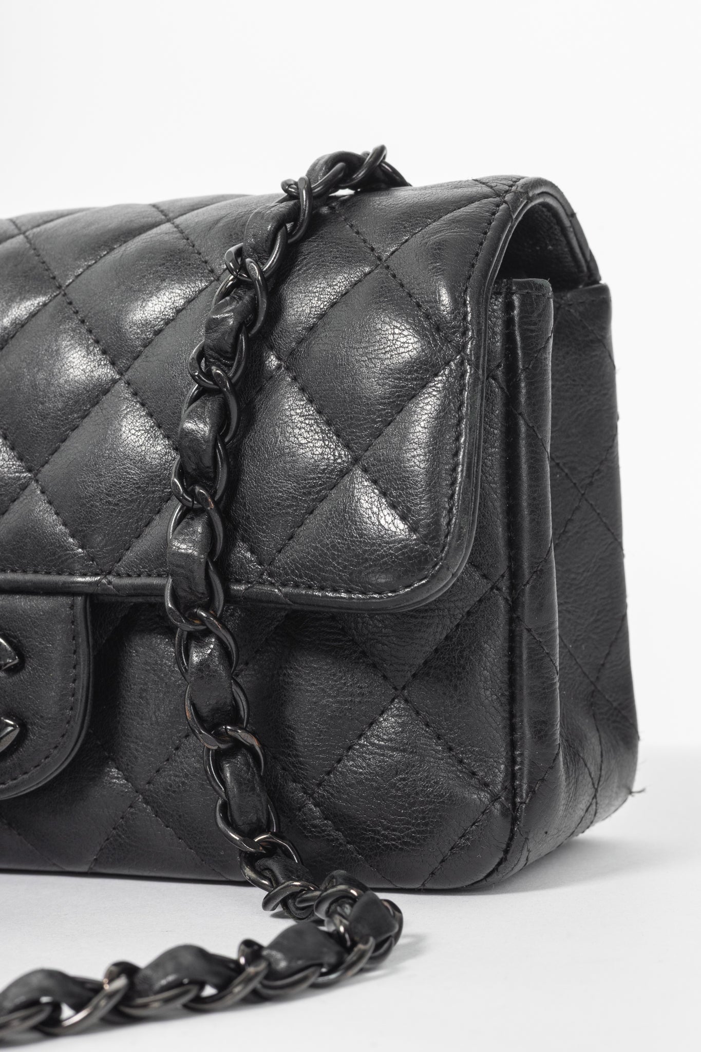 Chanel S17 Mini Classic Black Lambskin Quilted Flap Bag