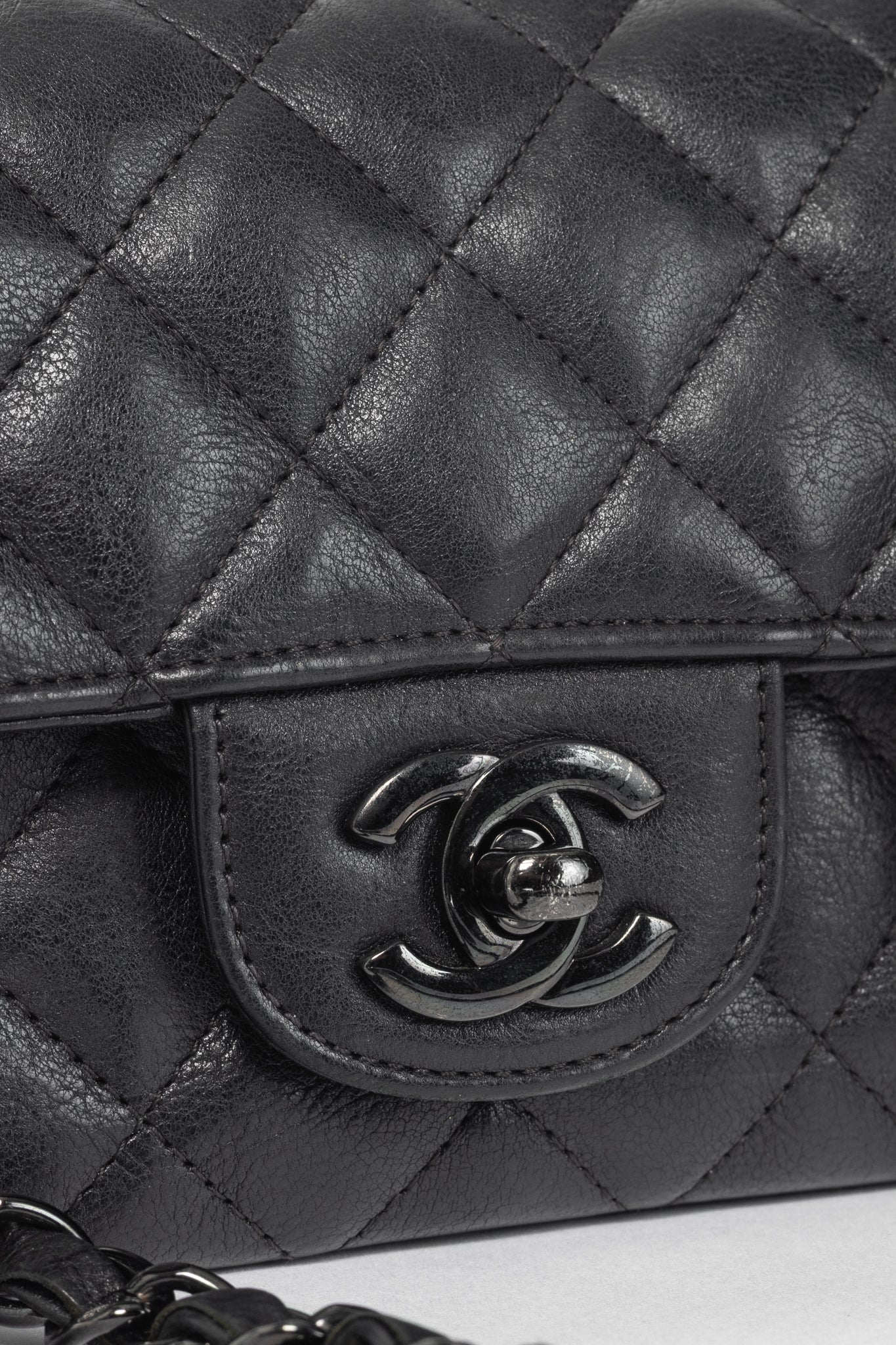 Chanel S17 Mini Classic Black Lambskin Quilted Flap Bag