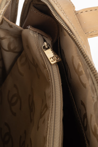 Chanel Wild Stitch Sand CC Quilted Leather Tote