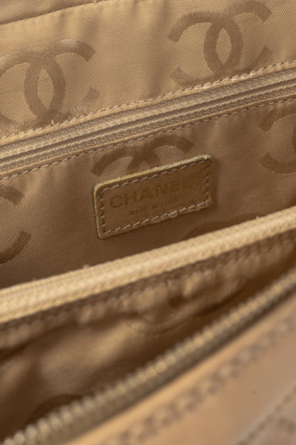 Chanel Wild Stitch Sand CC Quilted Leather Tote