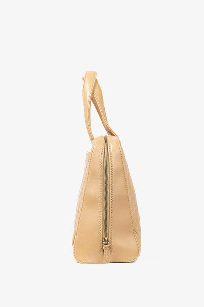 Chanel Wild Stitch Sand CC Quilted Leather Tote
