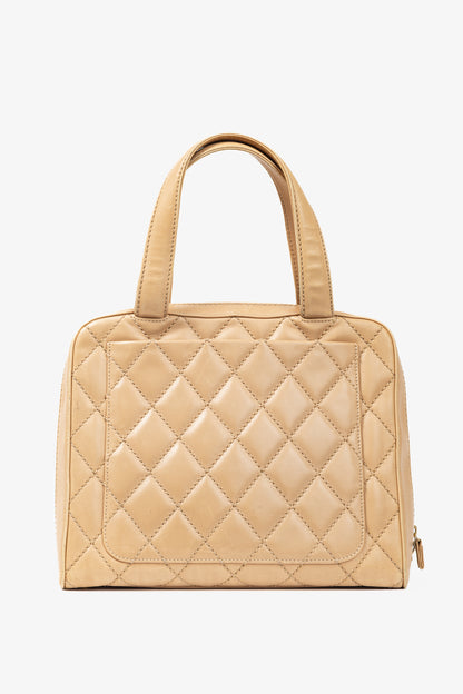 Chanel Wild Stitch Sand CC Quilted Leather Tote