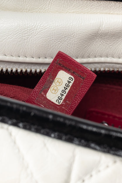 Chanel Medium Gabrielle Hobo White & Black Aged Calfskin Quilted-Leather Shoulder Bag