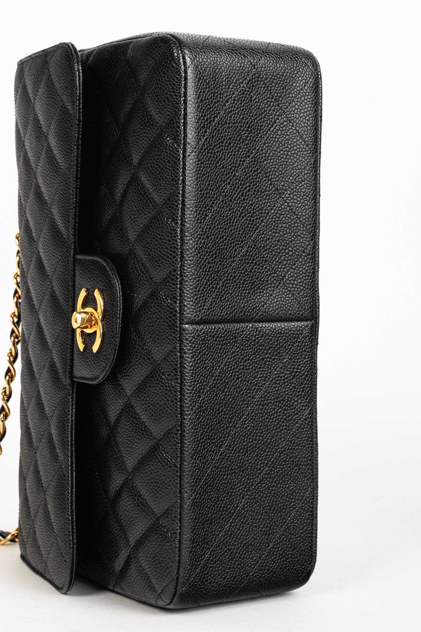 Chanel Timeless Black Caviar Leather Classic Jumbo Double Flap Bag