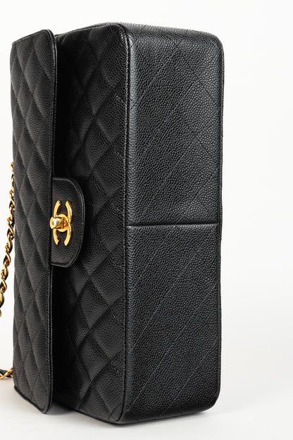 Chanel Timeless Black Caviar Leather Classic Jumbo Double Flap Bag