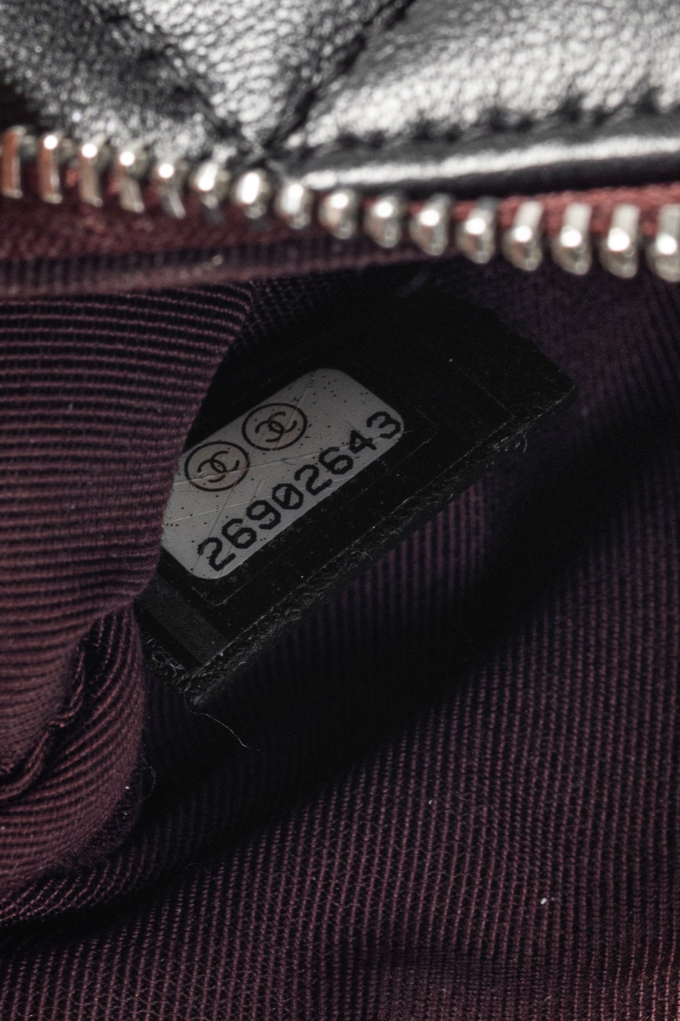 Chanel Black Lambskin Classic Zipped O Pouch