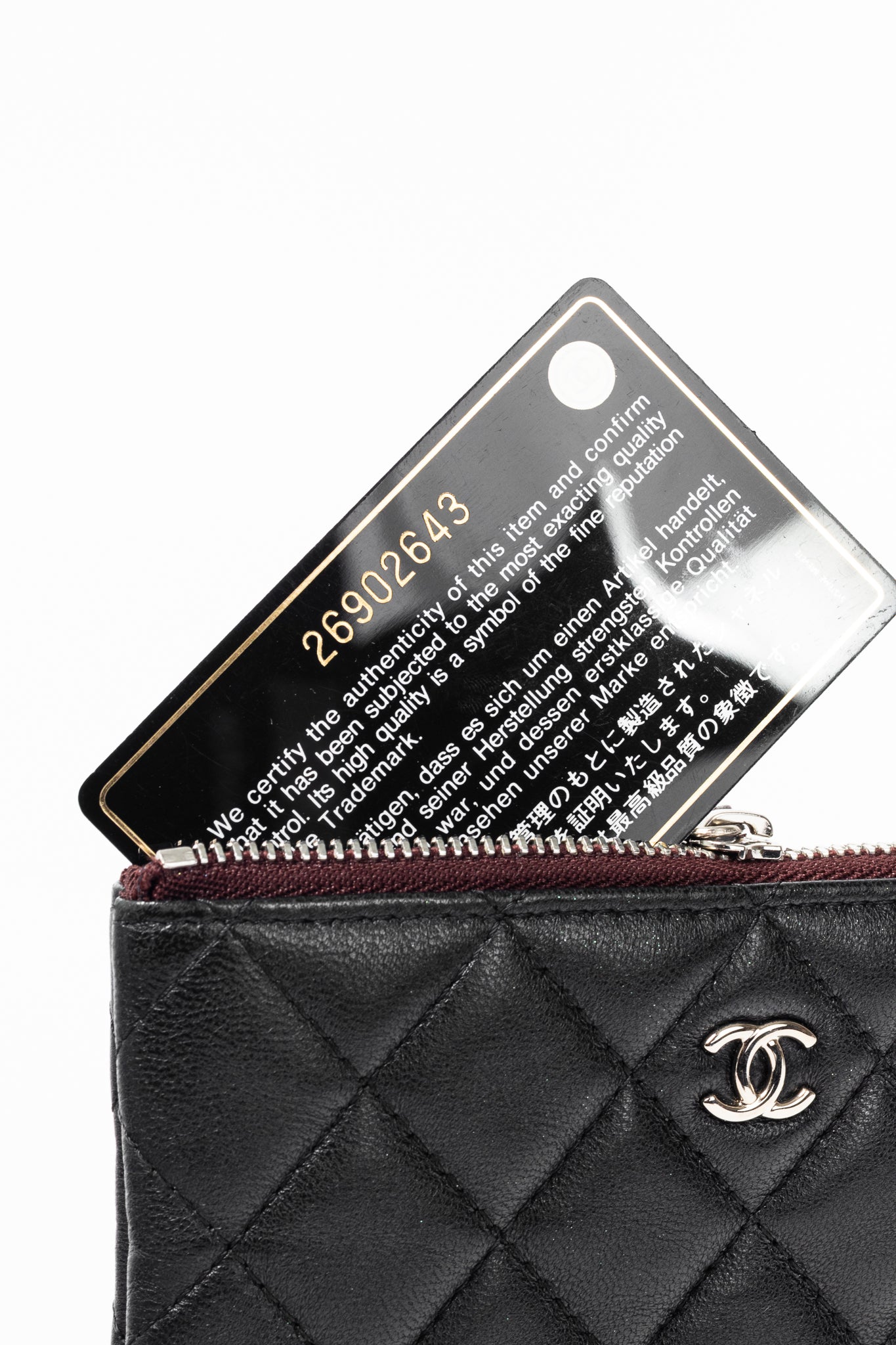 Chanel Black Lambskin Classic Zipped O Pouch