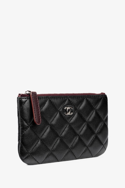 Chanel Black Lambskin Classic Zipped O Pouch