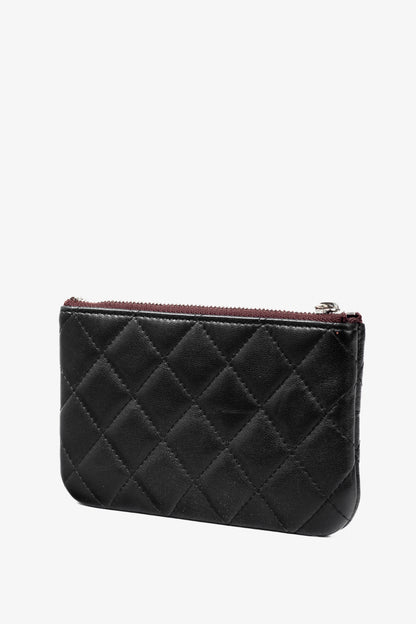 Chanel Black Lambskin Classic Zipped O Pouch