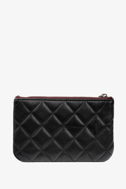 Chanel Black Lambskin Classic Zipped O Pouch