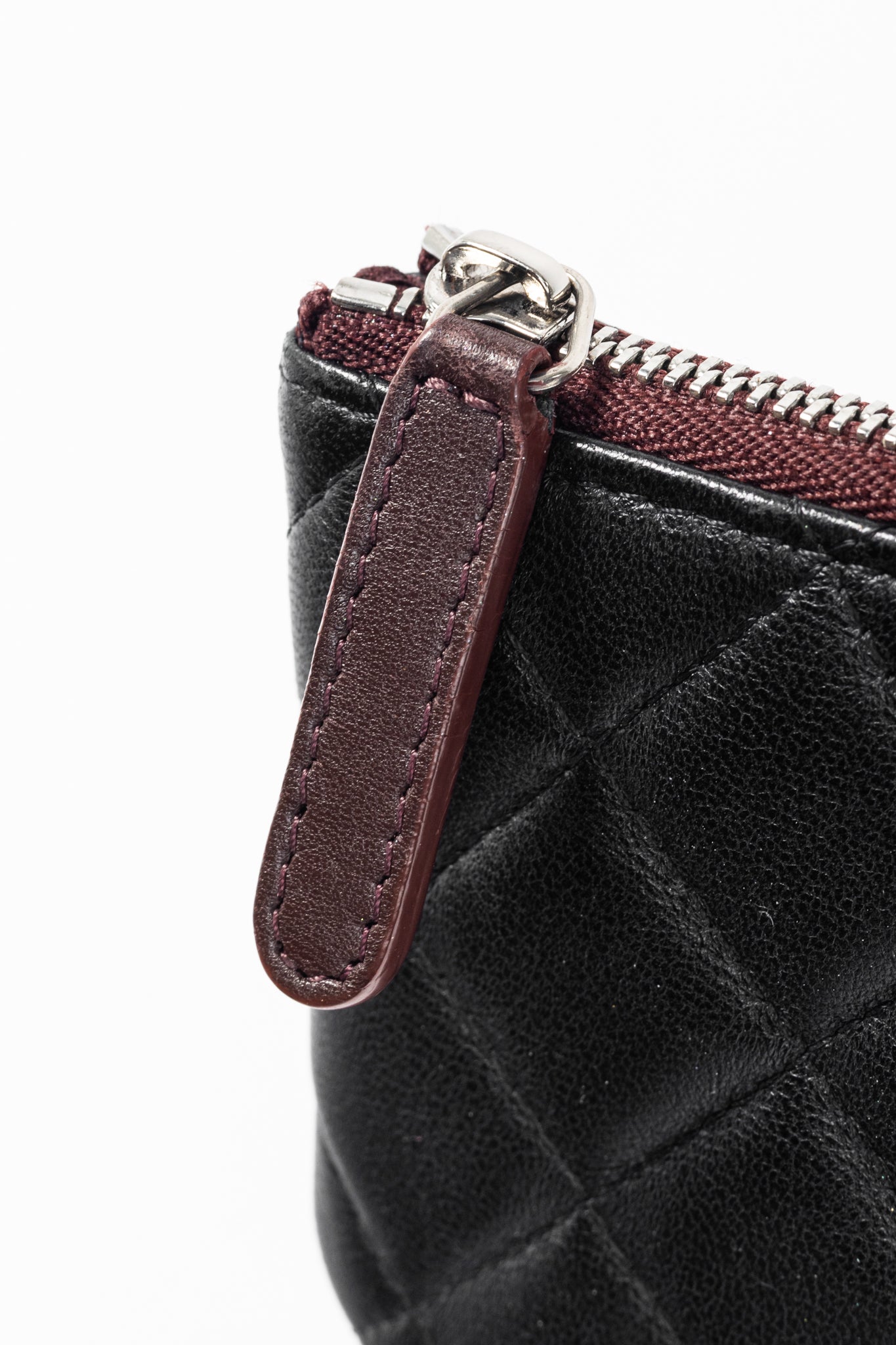 Chanel Black Lambskin Classic Zipped O Pouch