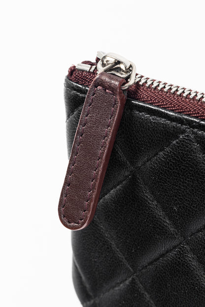 Chanel Black Lambskin Classic Zipped O Pouch