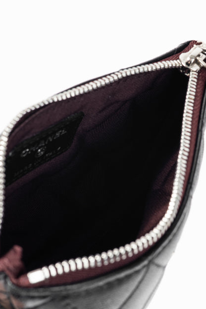 Chanel Black Lambskin Classic Zipped O Pouch