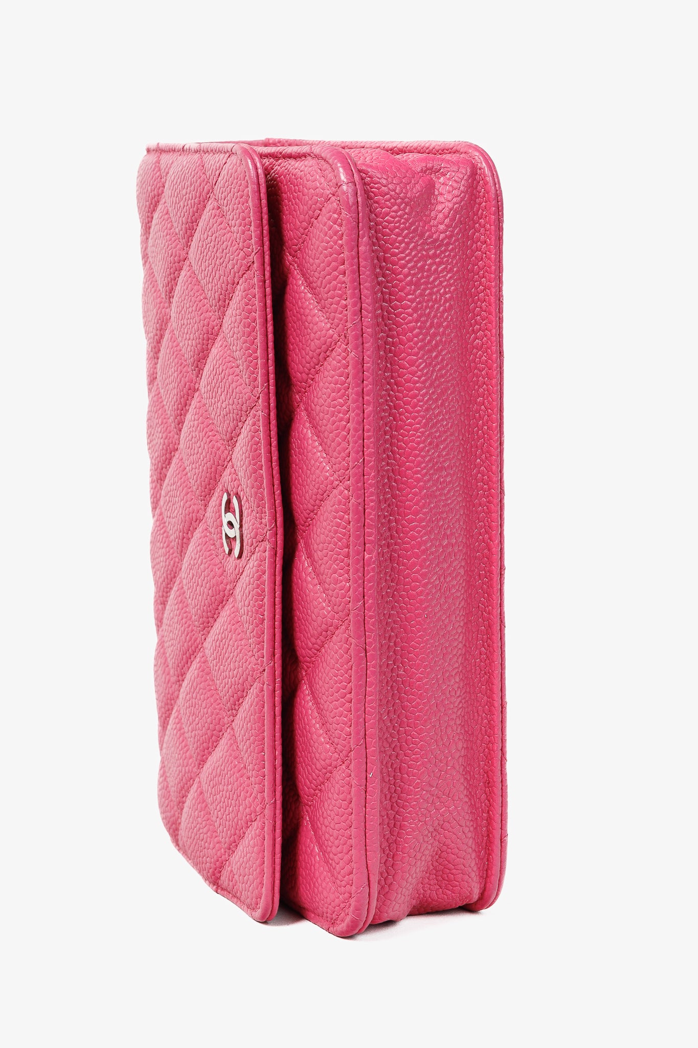 Chanel Silver Strap Pink Magenta Caviar Wallet-on-Chain