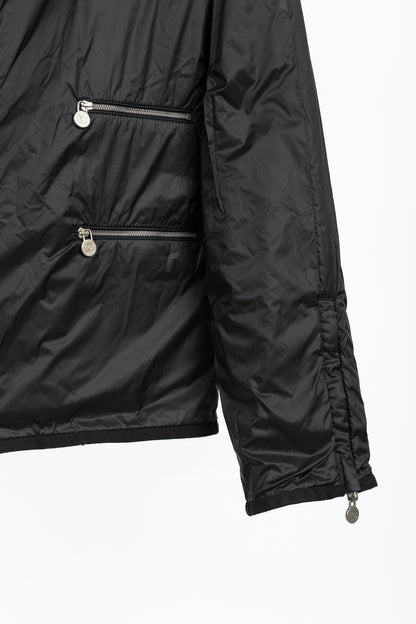Chanel Reversible Grey Tweed-Printed & Black Nylon Jacket