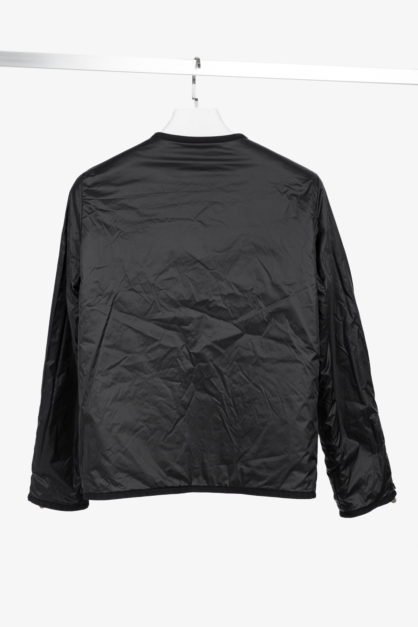 Chanel Reversible Grey Tweed-Printed & Black Nylon Jacket