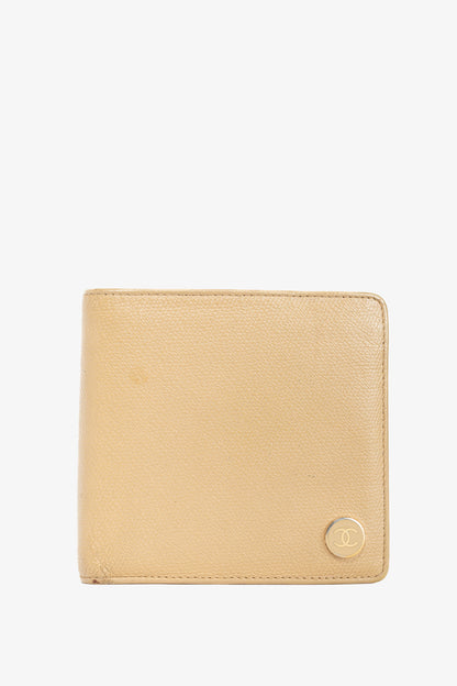 Chanel Camel Caviar Leather CC-Logo Bifold Wallet