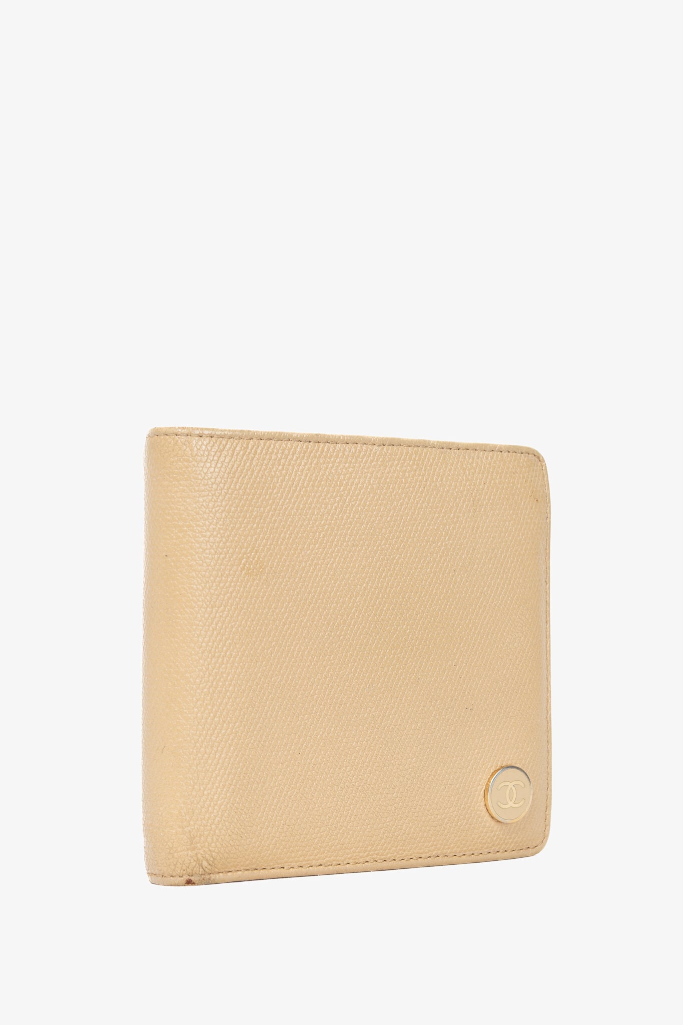 Chanel Camel Caviar Leather CC-Logo Bifold Wallet