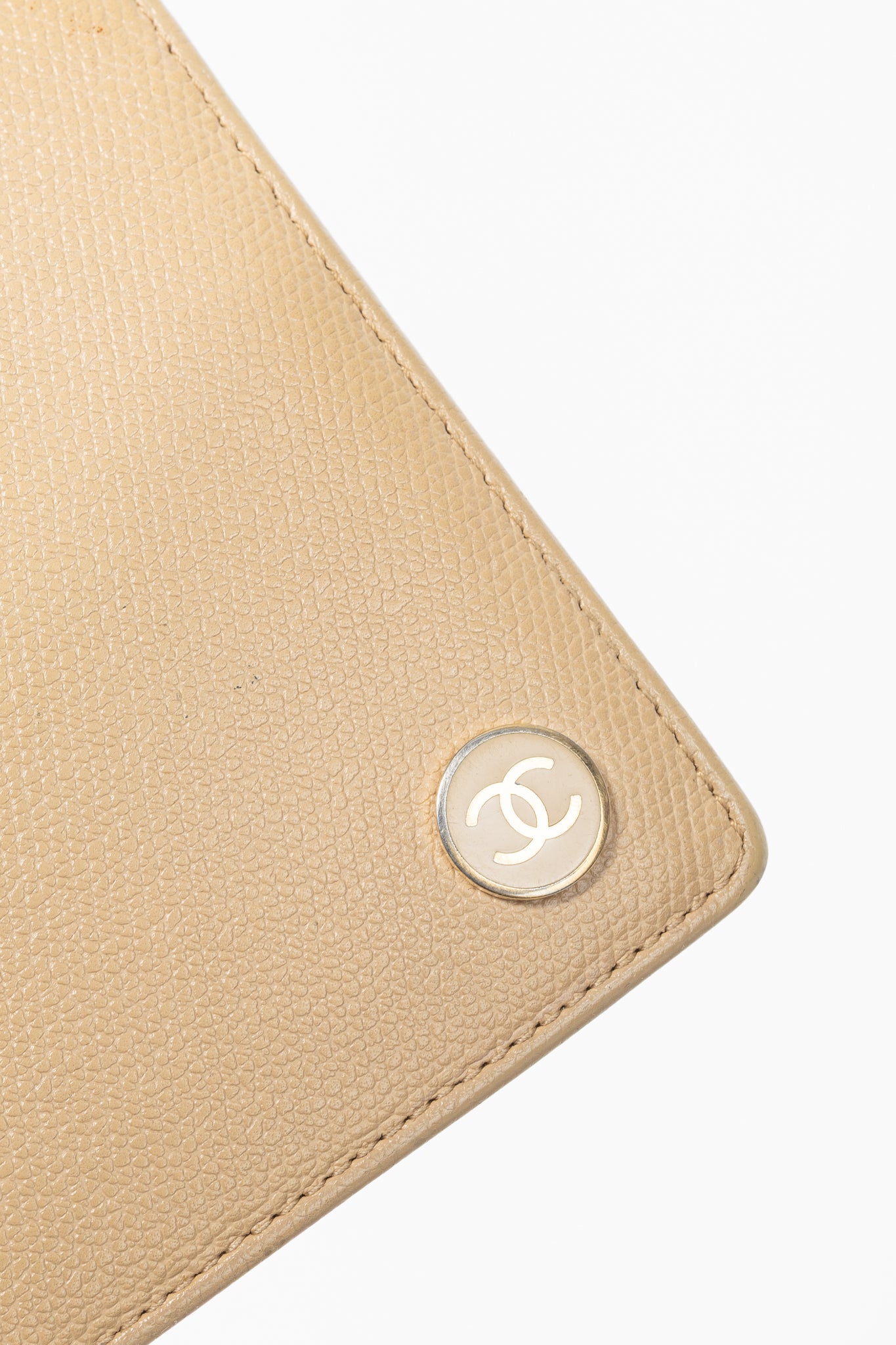 Chanel Camel Caviar Leather CC-Logo Bifold Wallet