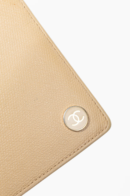 Chanel Camel Caviar Leather CC-Logo Bifold Wallet