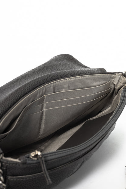 Chanel 12A Anthracite Caviar Leather CC Half Moon WOC