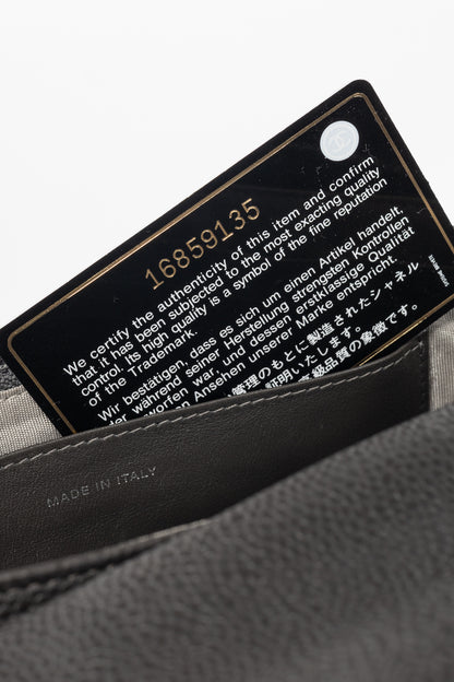 Chanel 12A Anthracite Caviar Leather CC Half Moon WOC