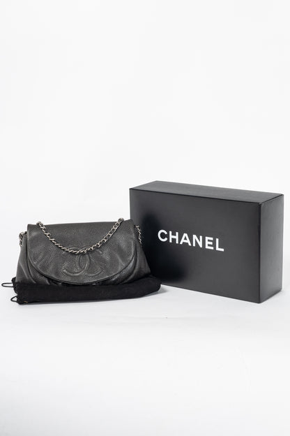 Chanel 12A Anthracite Caviar Leather CC Half Moon WOC