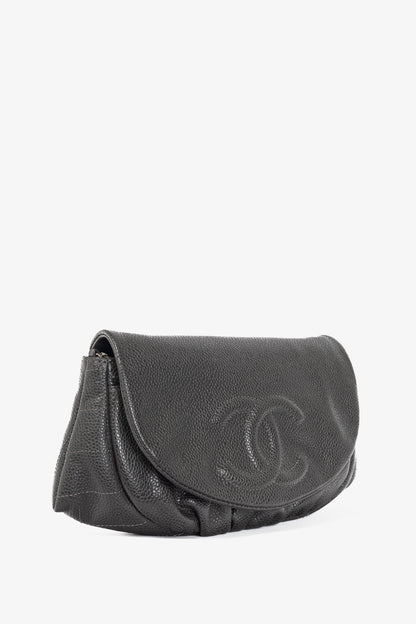 Chanel 12A Anthracite Caviar Leather CC Half Moon WOC