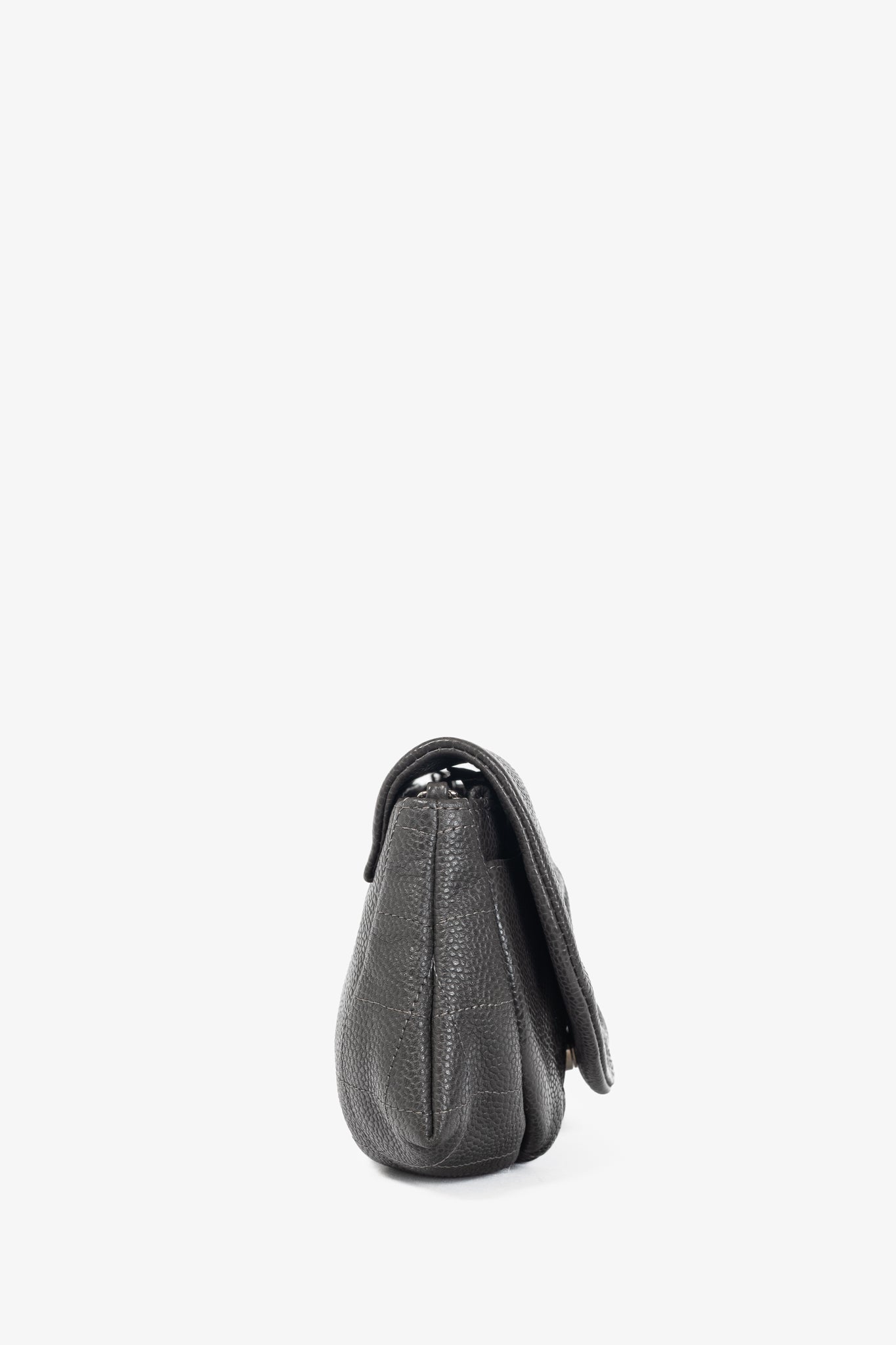 Chanel 12A Anthracite Caviar Leather CC Half Moon WOC