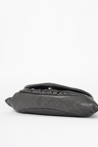 Chanel 12A Anthracite Caviar Leather CC Half Moon WOC