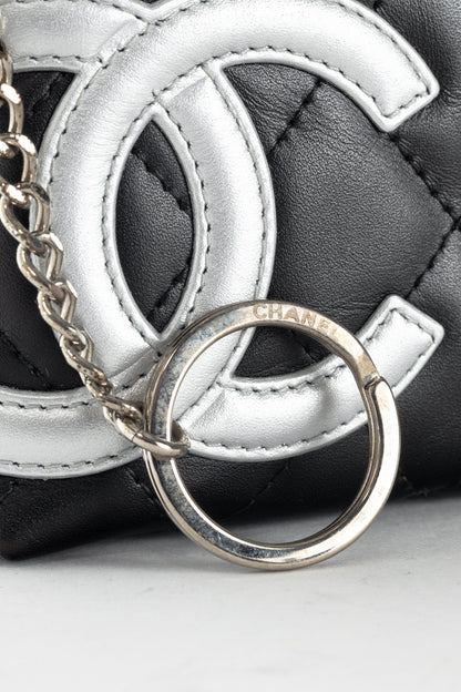 Chanel 12C Noir & Argen Cambon CC Quilted Card Case