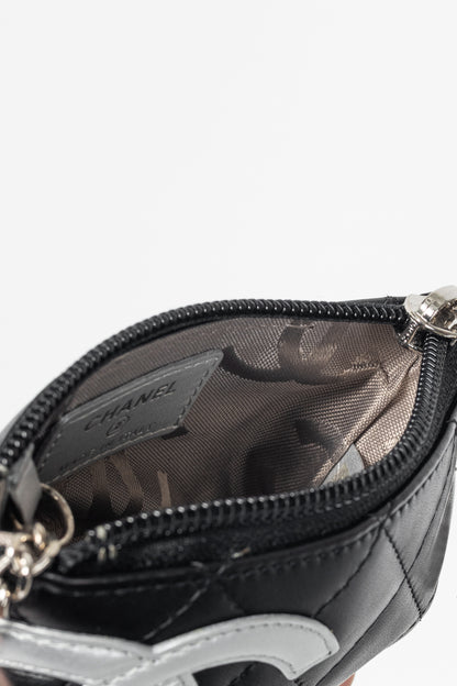 Chanel 12C Noir & Argen Cambon CC Quilted Card Case