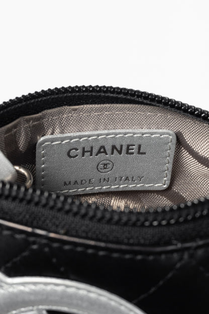 Chanel 12C Noir & Argen Cambon CC Quilted Card Case