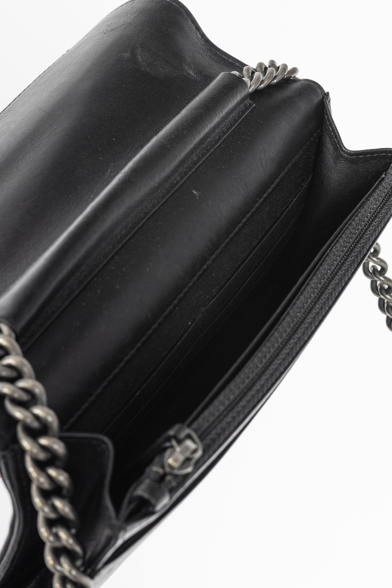 Chanel Boy Black Quilted Lambskin SHW Wallet-on-Chain