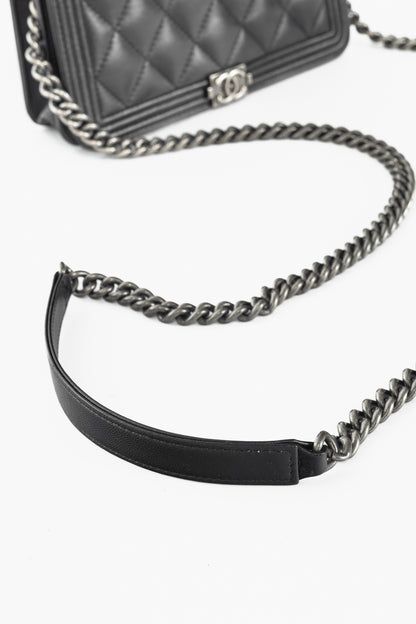 Chanel Boy Black Quilted Lambskin SHW Wallet-on-Chain