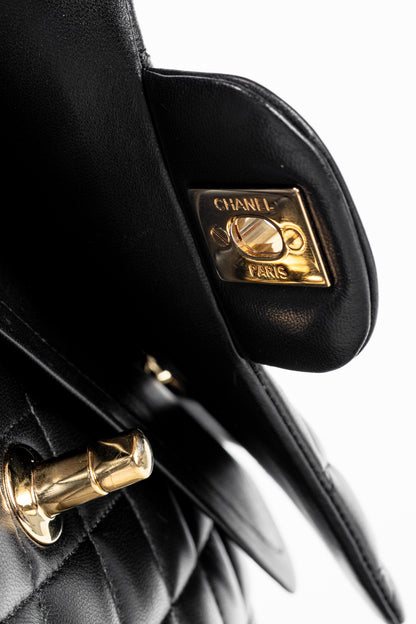 Chanel Small Classic Black Lambskin Quilted Double Flap Bag