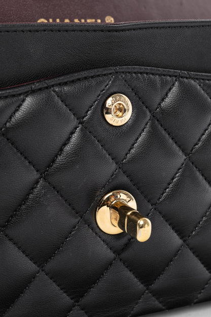 Chanel Small Classic Black Lambskin Quilted Double Flap Bag