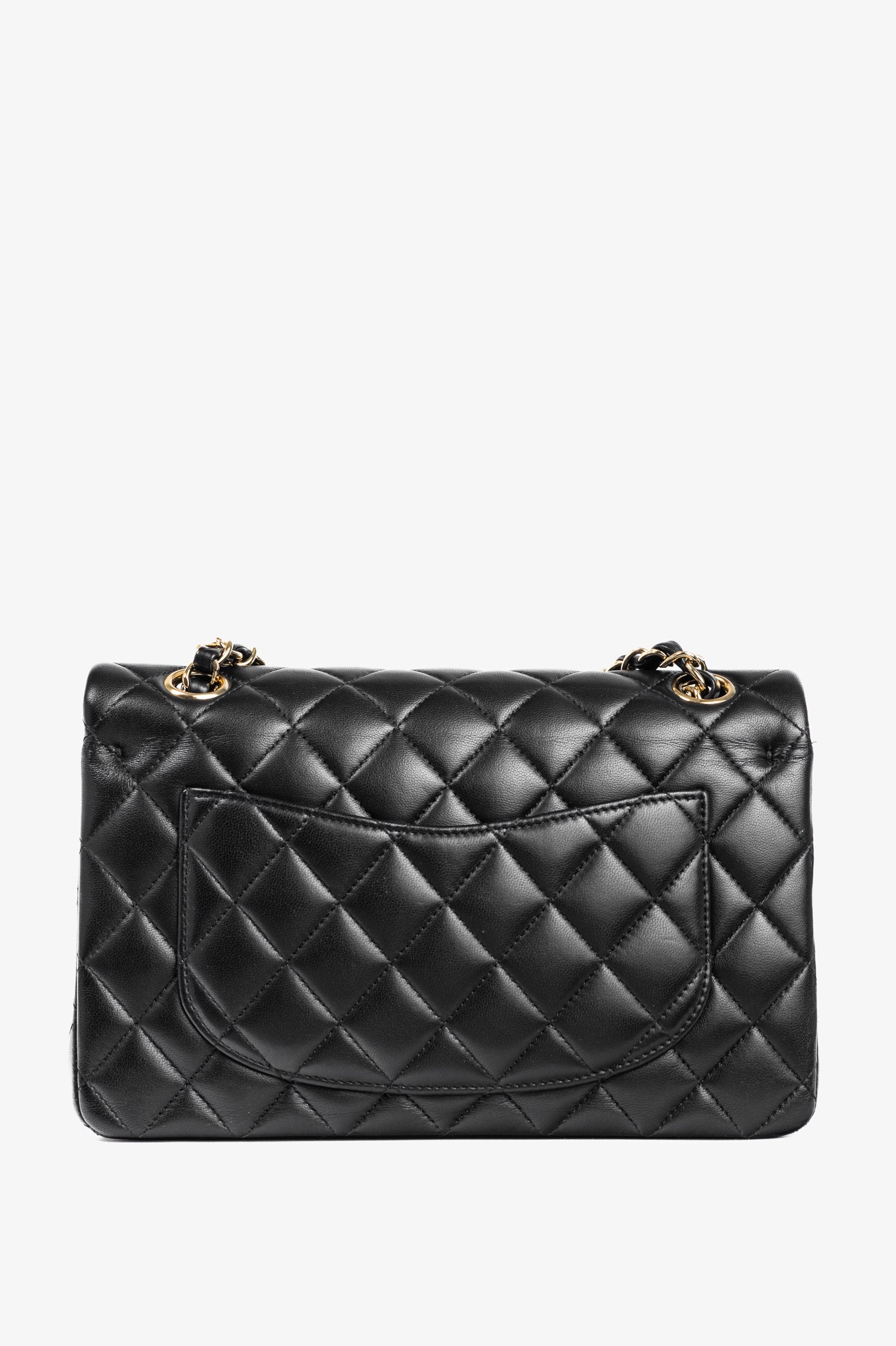Chanel Small Classic Black Lambskin Quilted Double Flap Bag
