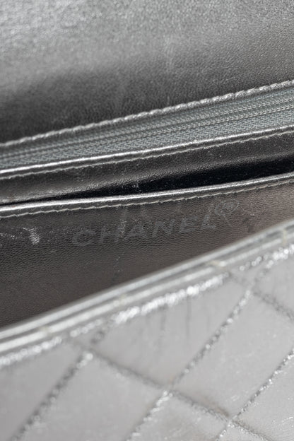 Chanel Metallic Silver Quilted Leather Mini Handbag