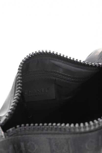 Chanel Sports Line Black Rubber Logo-Print Mini Duffle