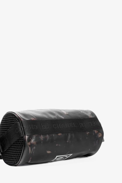 Chanel Sports Line Black Rubber Logo-Print Mini Duffle