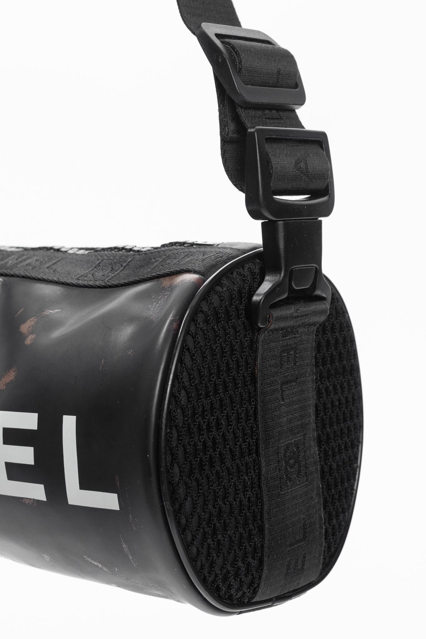 Chanel Sports Line Black Rubber Logo-Print Mini Duffle
