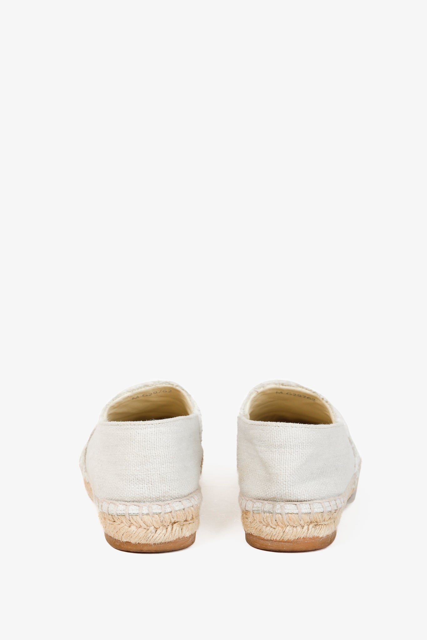 Chanel Fraying CC Textile Espadrille Flats in White and Black