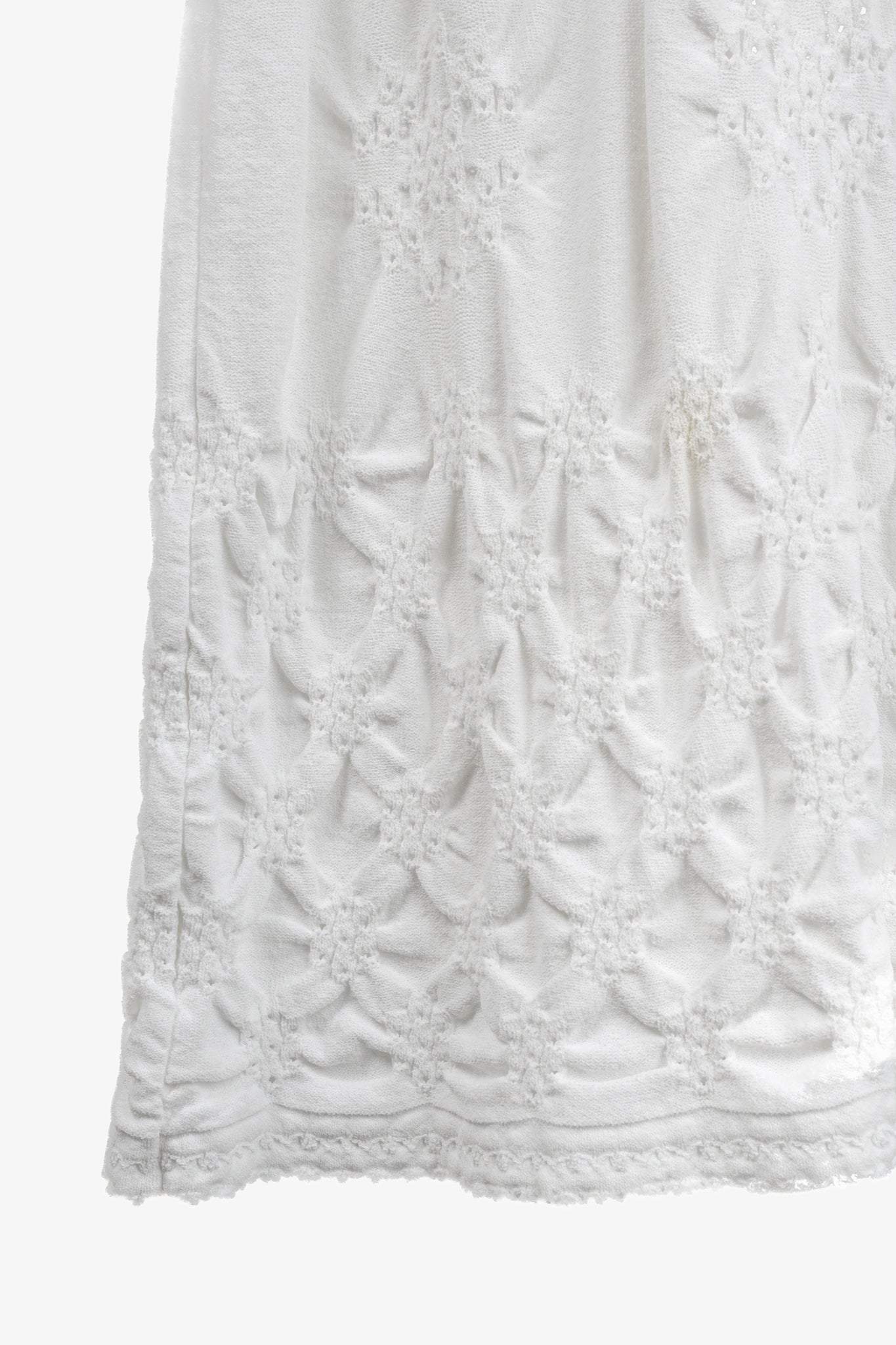 Chanel 2009 White Knit Inside Out Embroidery Dress