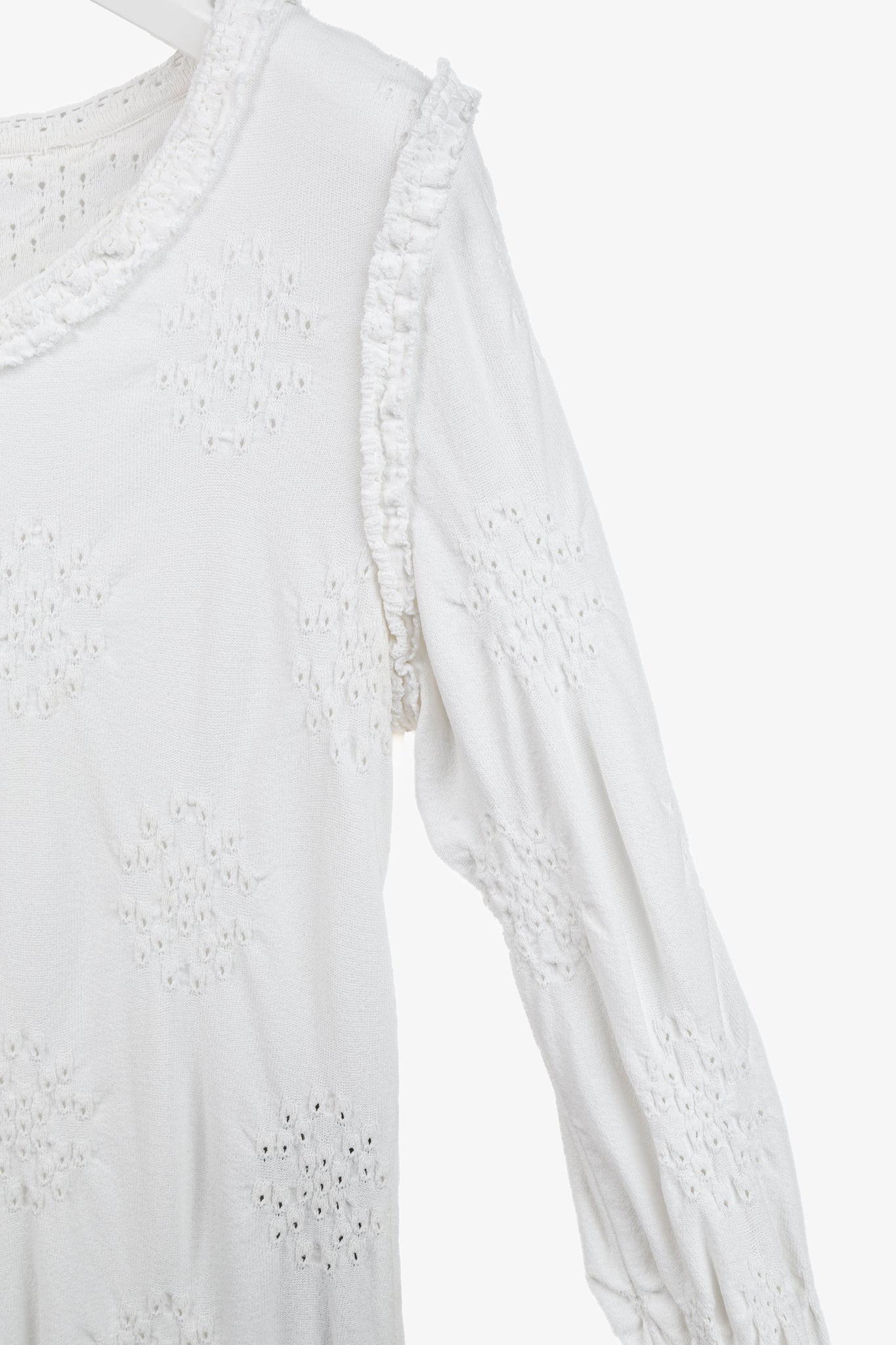 Chanel 2009 White Knit Inside Out Embroidery Dress