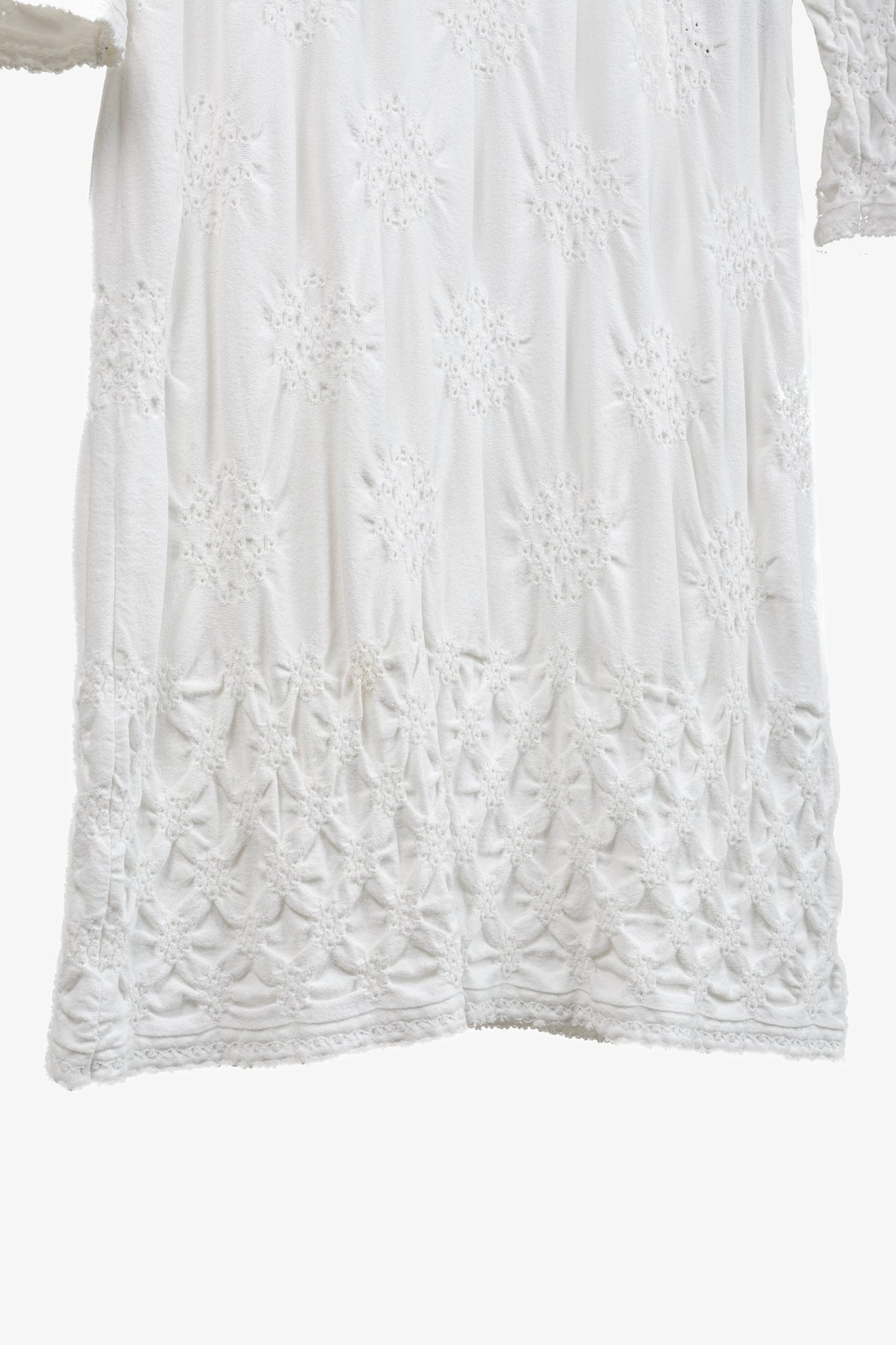 Chanel 2009 White Knit Inside Out Embroidery Dress